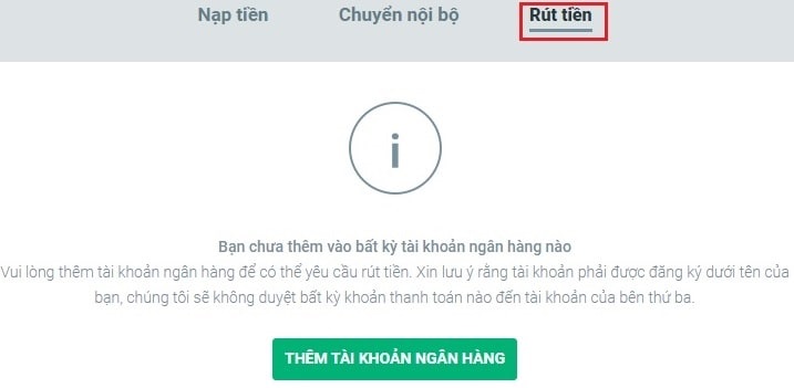 đăng nhập vào tài khoản quản lý của bạn rồi tìm mục rút tiền