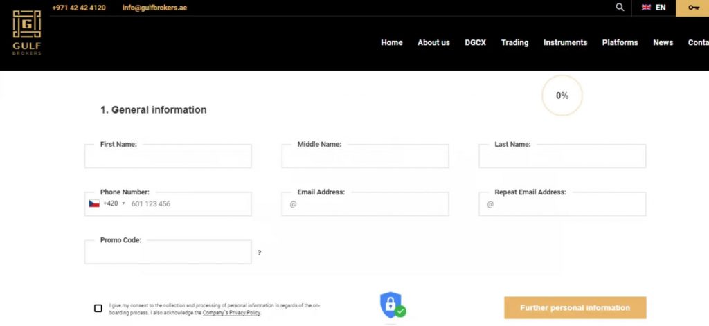 Mở tài khoản tại sàn Gulf Brokers