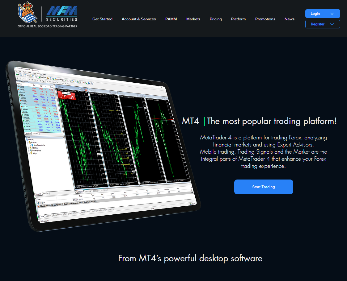 Nền tảng giao dịch MT4 trên sàn MFM Securities