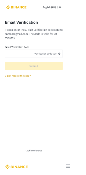 Cách đăng ký tài khoản trên Ứng dụng Binance bước 5