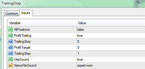 TrailingStop.mq4 Expert Advisor