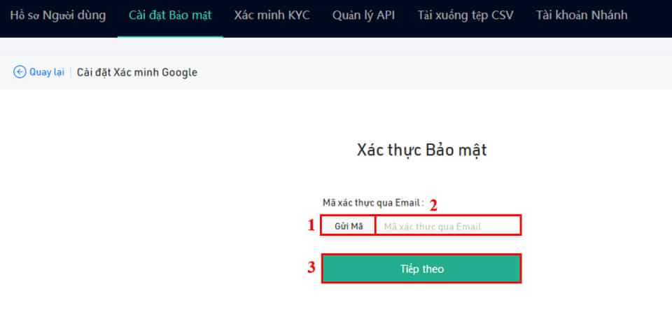 Bước xác thực Bảo mật