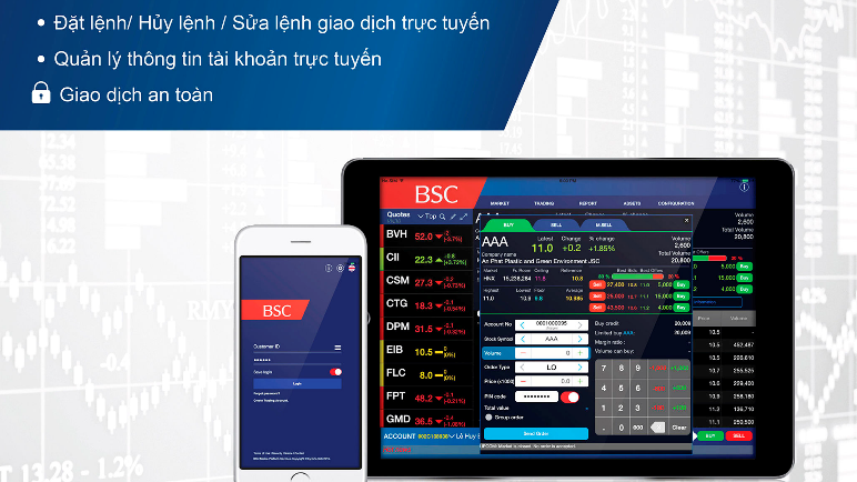 BSC Mobile là ứng dụng giao dịch chứng khoán 