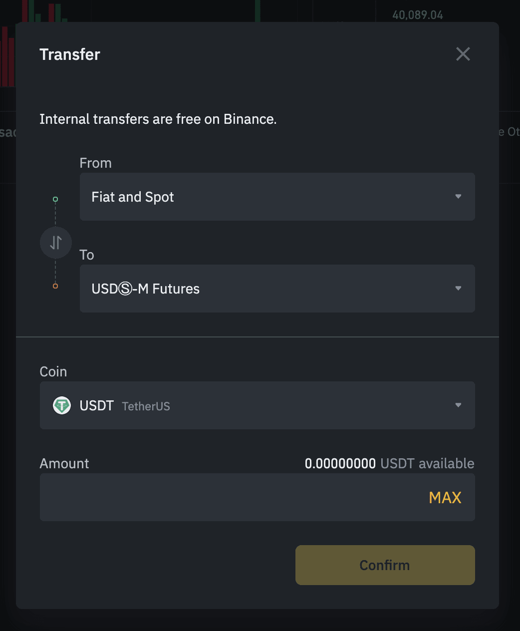Chuyển tiền ví sàn Binance (Nguồn: Binance)