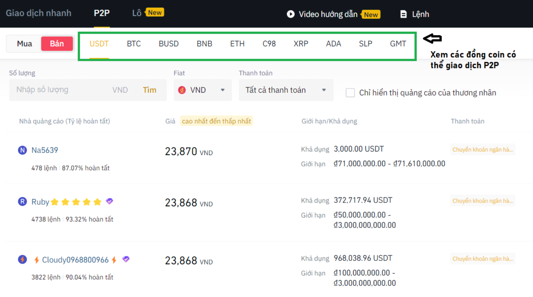 cách rút tiền VND, USD từ sàn binance chi tiết - bước 2