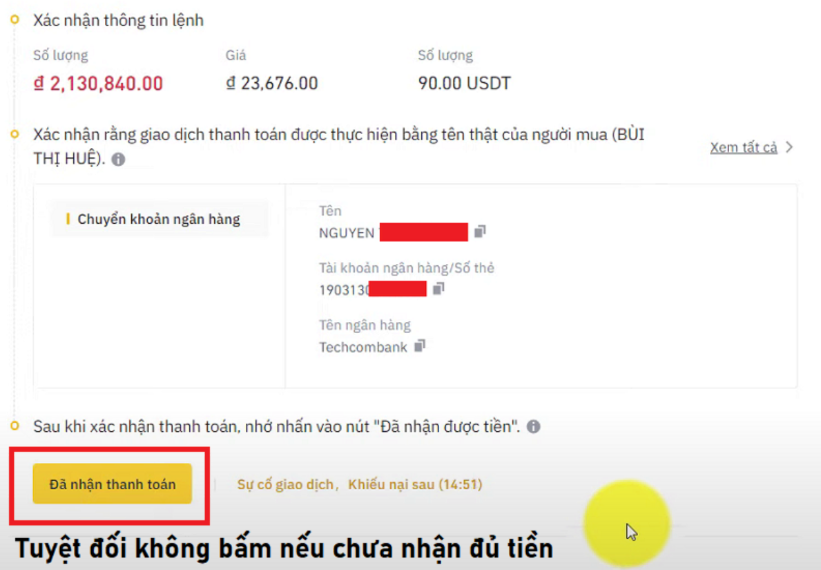 Hướng dẫn rút tiền VND từ ví Binance đơn giản bước xác nhận thanh toán