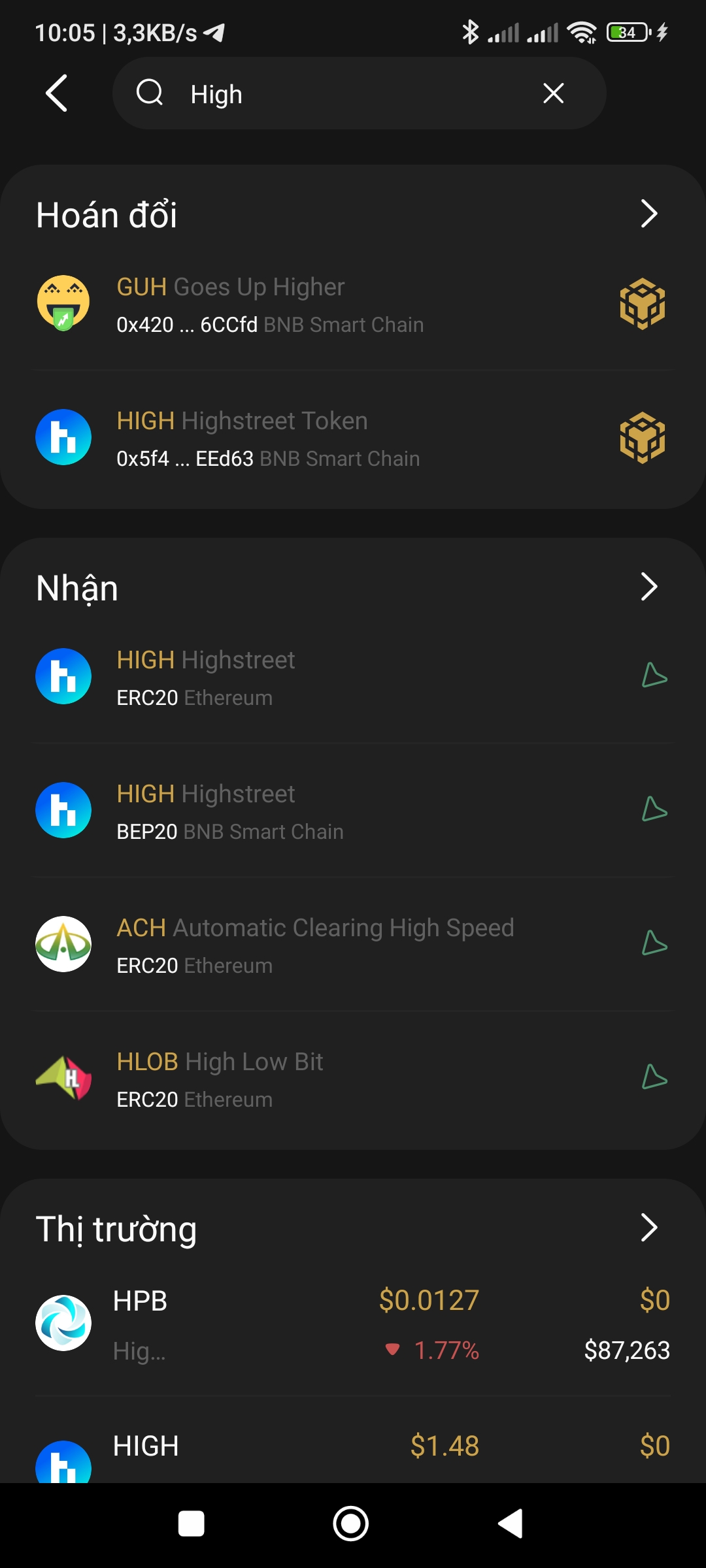 Tìm kiếm HIGH - Highstreet coin
