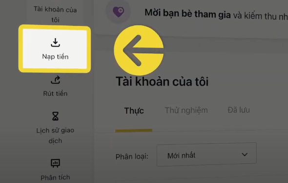 Nạp rút tiền sàn Exness