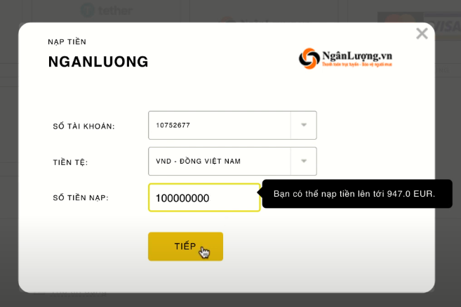 Nạp rút tiền sàn Exness 