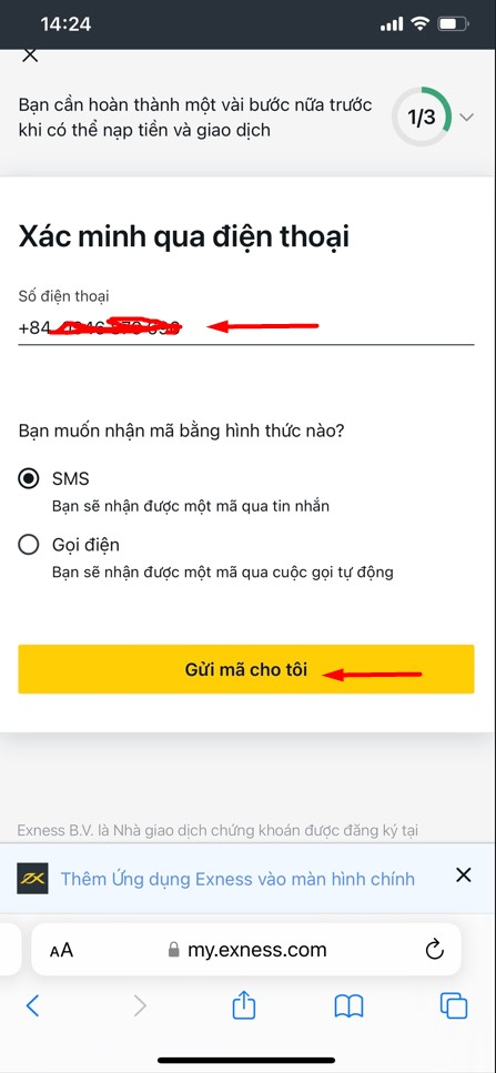 Xác minh số điện thoại