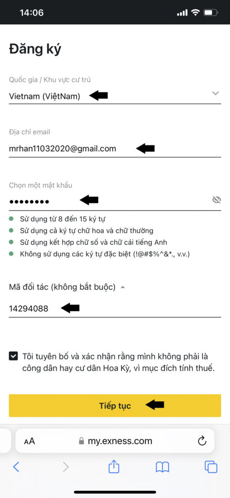 Các bước mở tài khoản sàn Exness trên điện thoại chi tiết