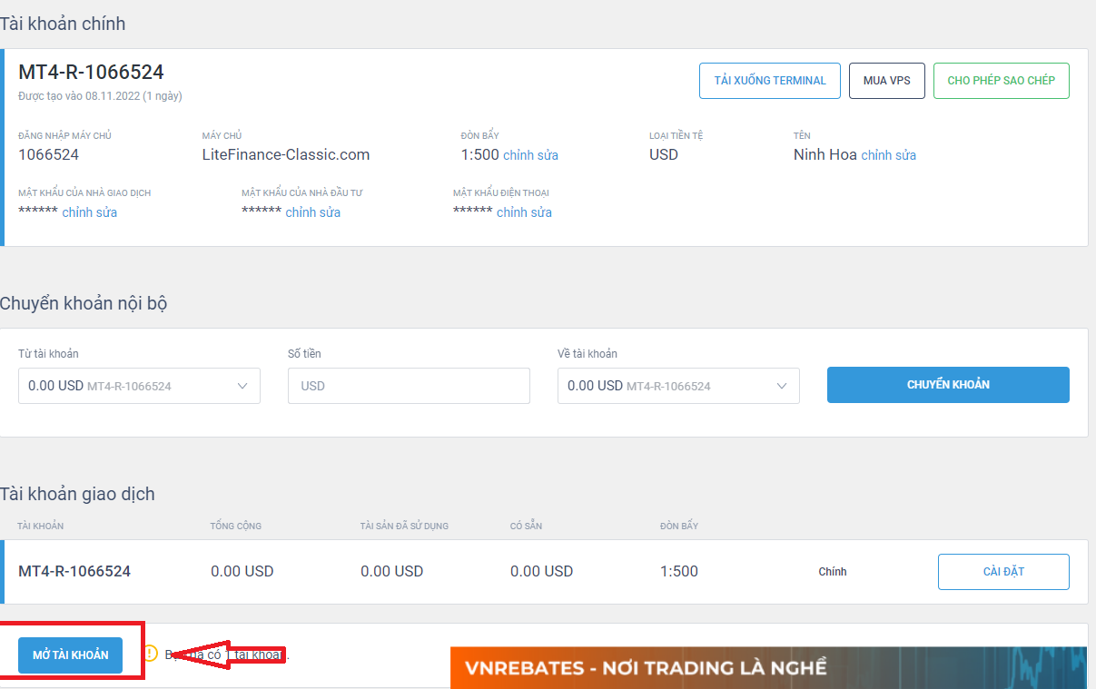 Mở tài khoản giao dịch sàn LiteForex Việt Nam