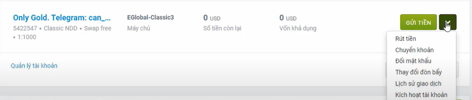 Rút tiền Forex4you 