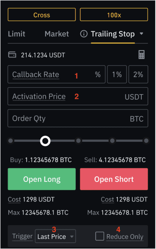 Cài đặt lệnh trailing stop trên sàn Binance 