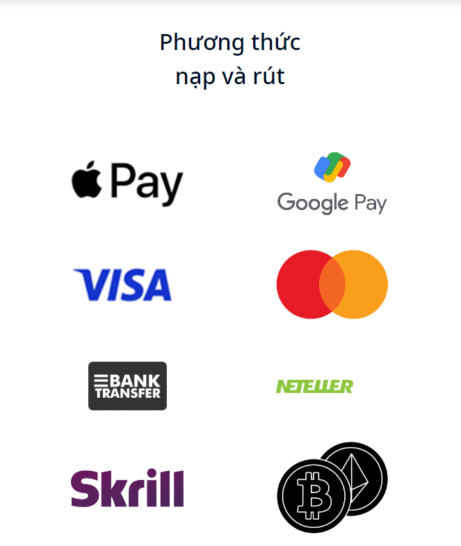 Các phương thức nạp rút vt markets