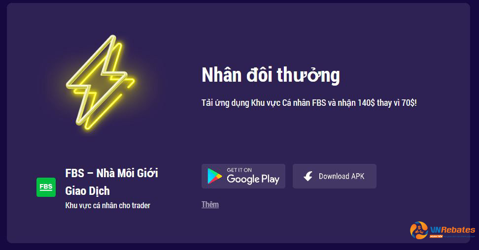 Tải app trên điện thoại FBS có thể nhận được 140USD 