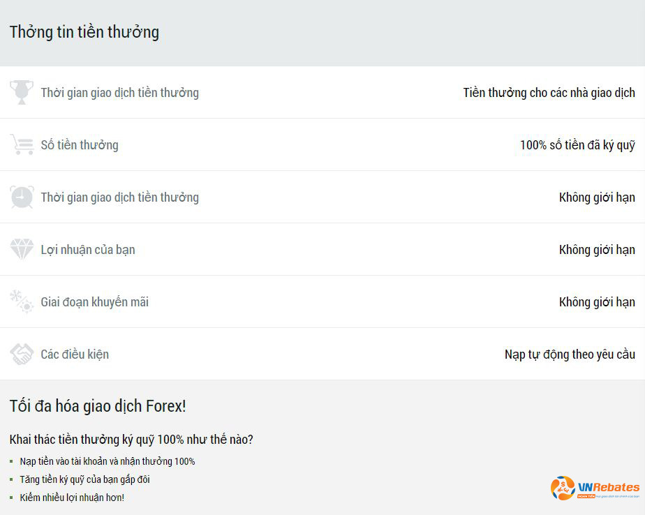 Chương trình không giới hạn thời gian nhận thưởng của sàn FBS