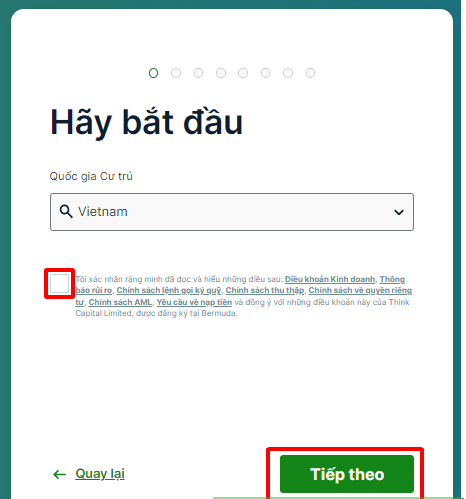 Điền nơi cư trú của bạn