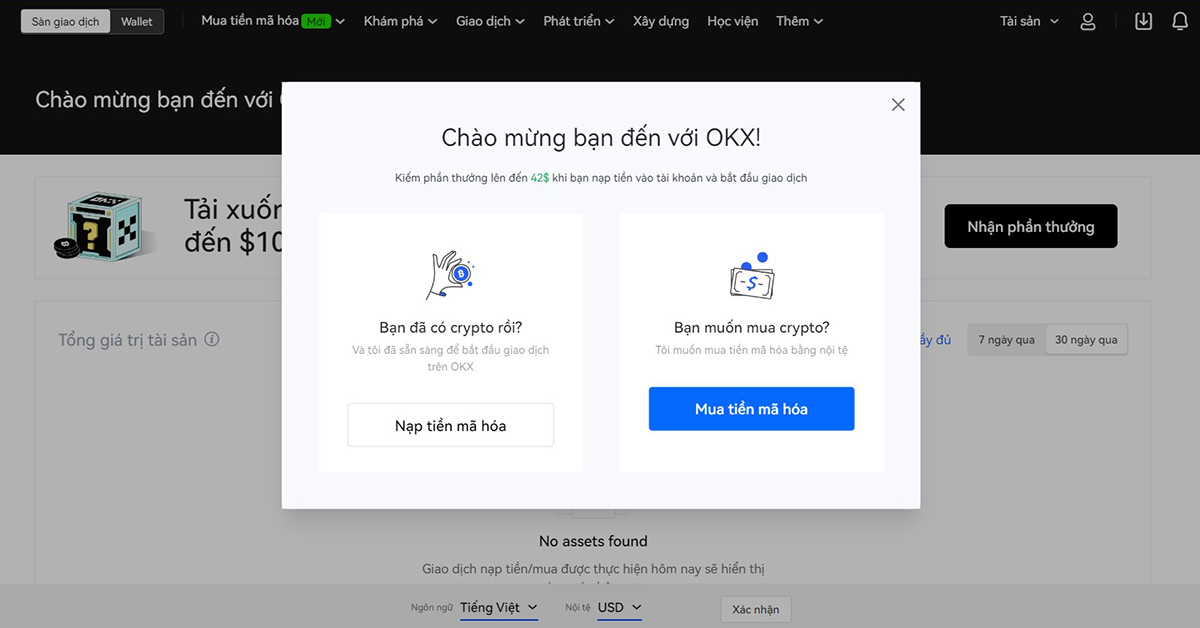 Hướng dẫn mở tài khoản sàn OKX