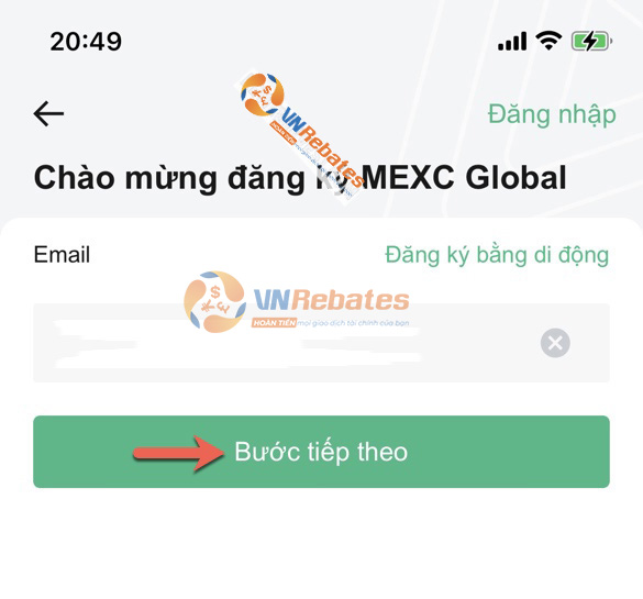 Nhấn vào Bước Tiếp Theo