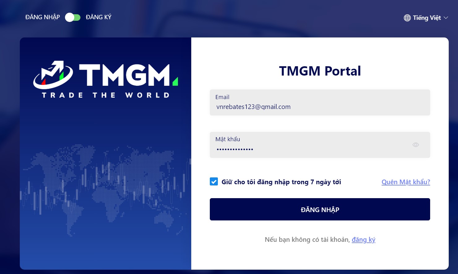 nạp rút tiền sàn tmgm