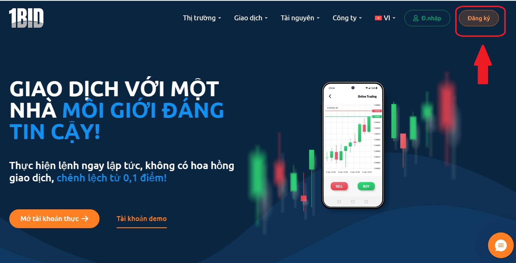 mở tài khoản onebid
