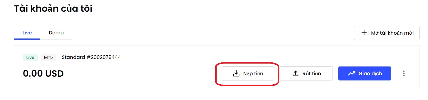 nạp rút tiền justmarkets